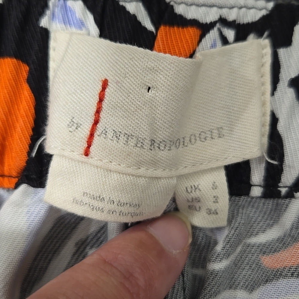 Anthropologie Breezy Straight Pant Red Motif Print Pants-Size 2 - Picture 13 of 17